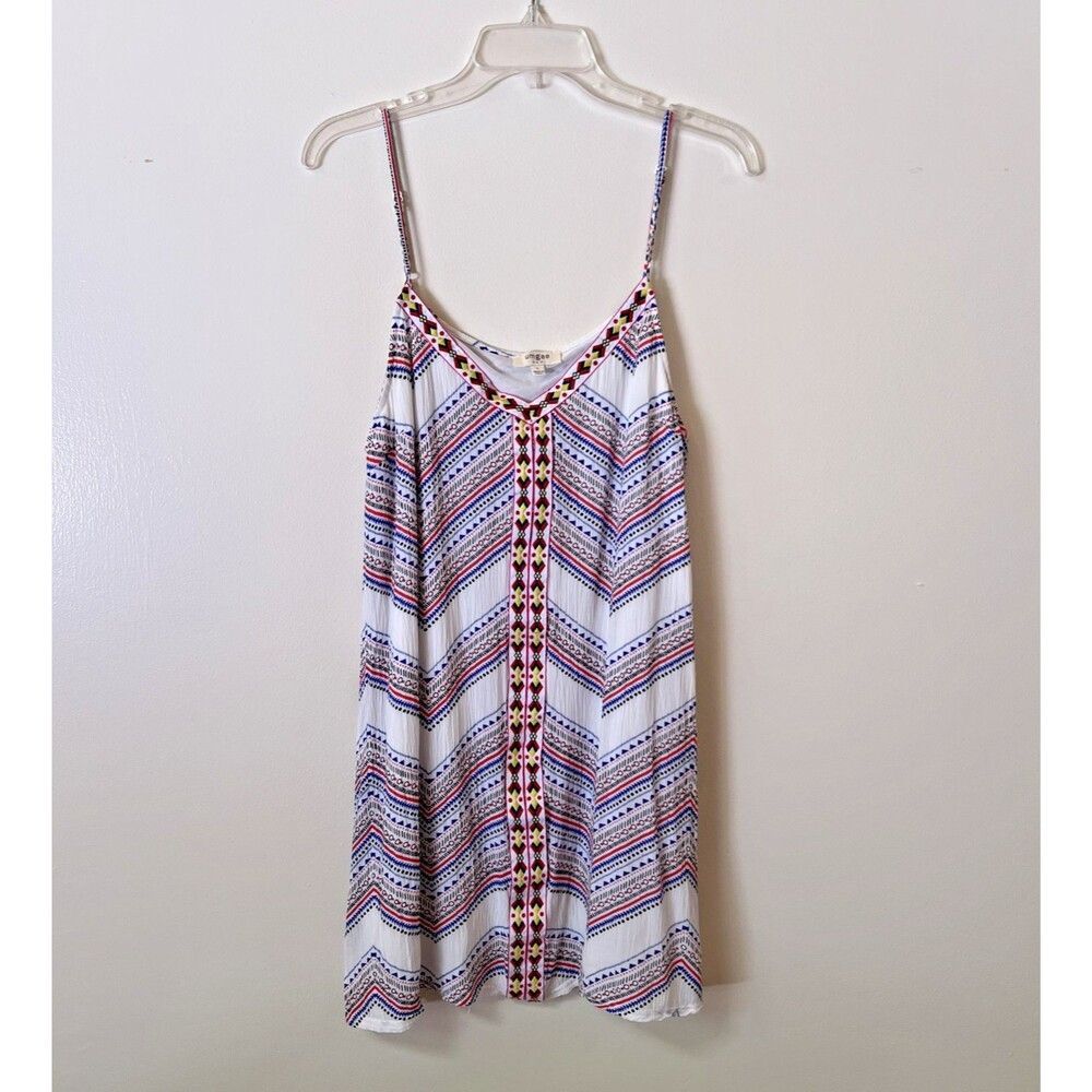 Umgee Size L Embroidered Chevron Slip Camisole Dress Spaghetti Straps